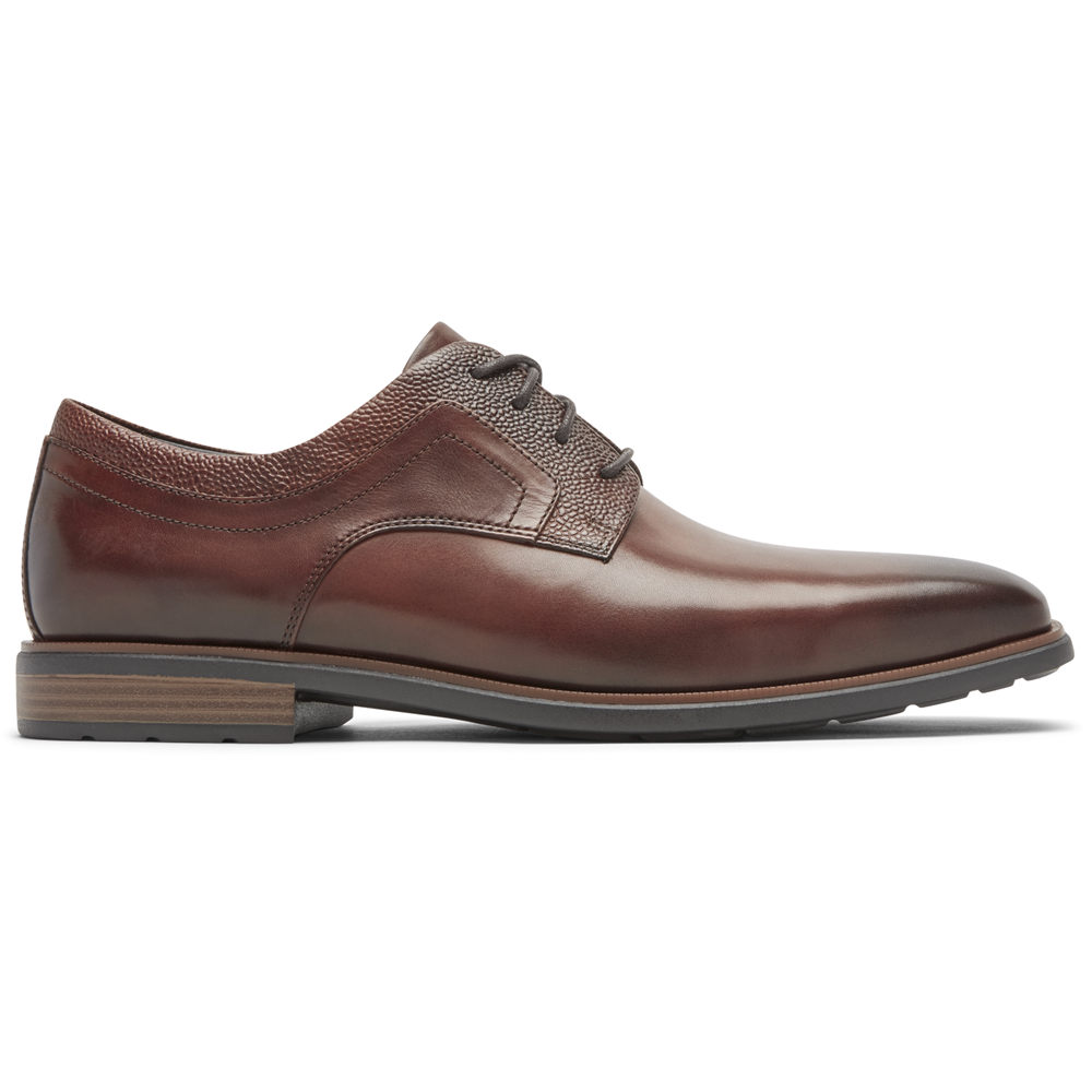 Rockport Singapore Mens Oxfords - Farrow Plain Toe Brown - QH5236198